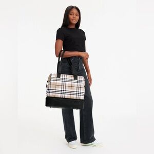 Béis The Mini Weekender Plaid Travel Bag
